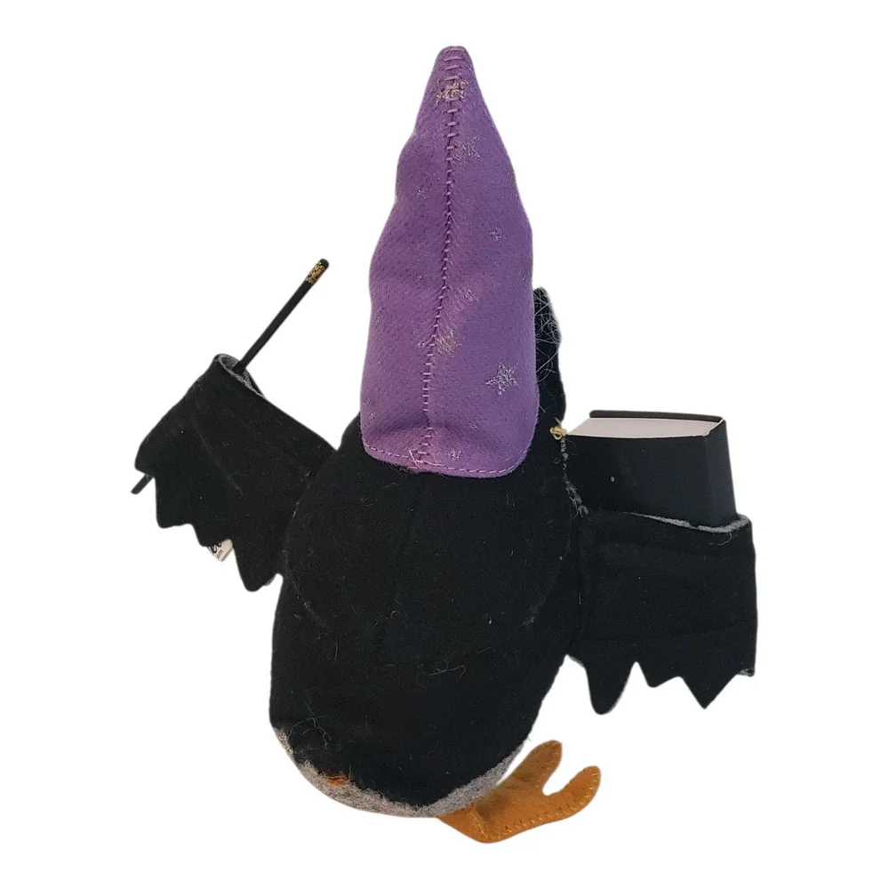 Vintage Annalee Wizard Owl Figurine 2007 Halloween Magic Spells Book & Wand